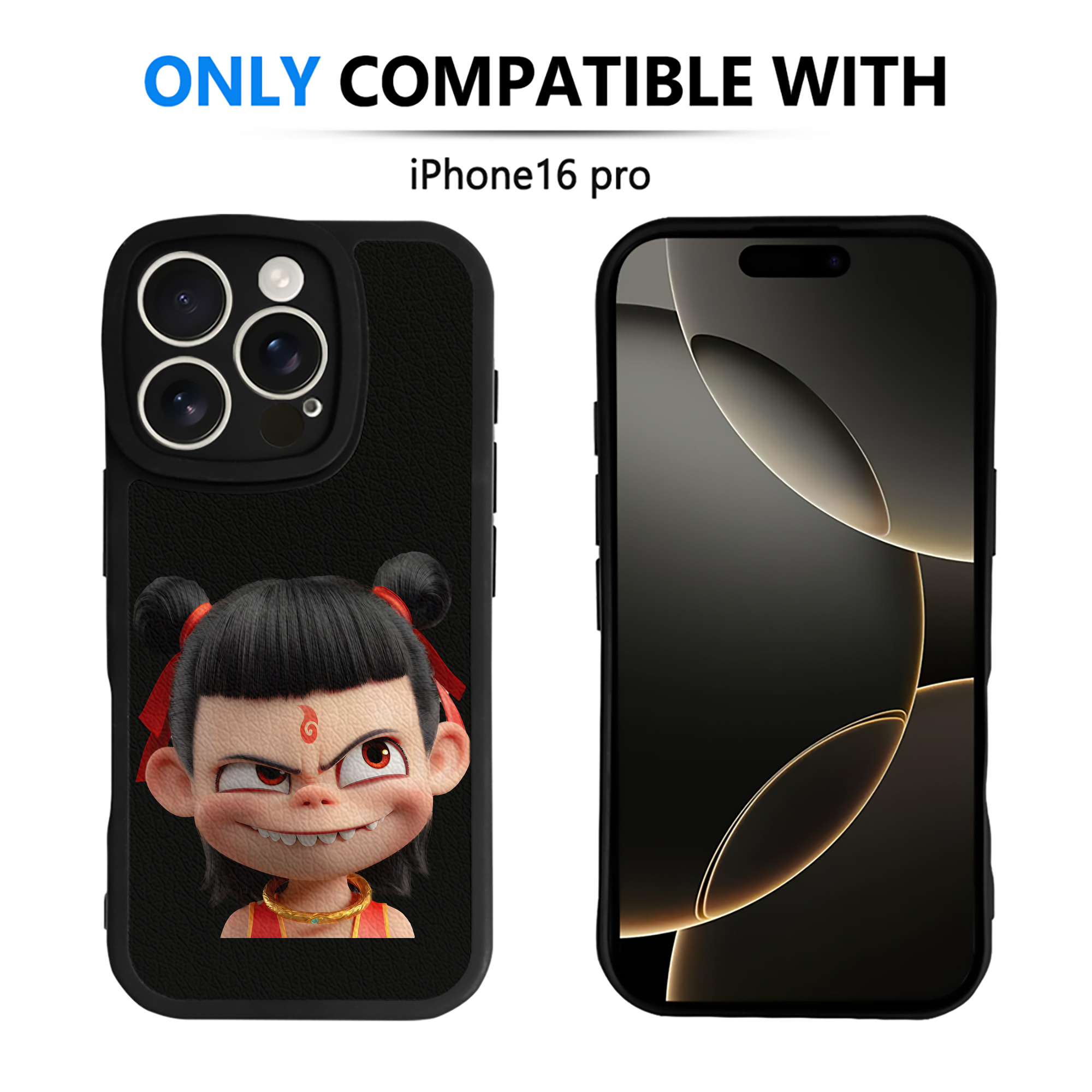 （画像用） Ne Zha 2 ナタ 魔童の大暴れ 【iPhone 16シリーズ対応】シリコンスマホケース（レザー調） 材質：シリコン